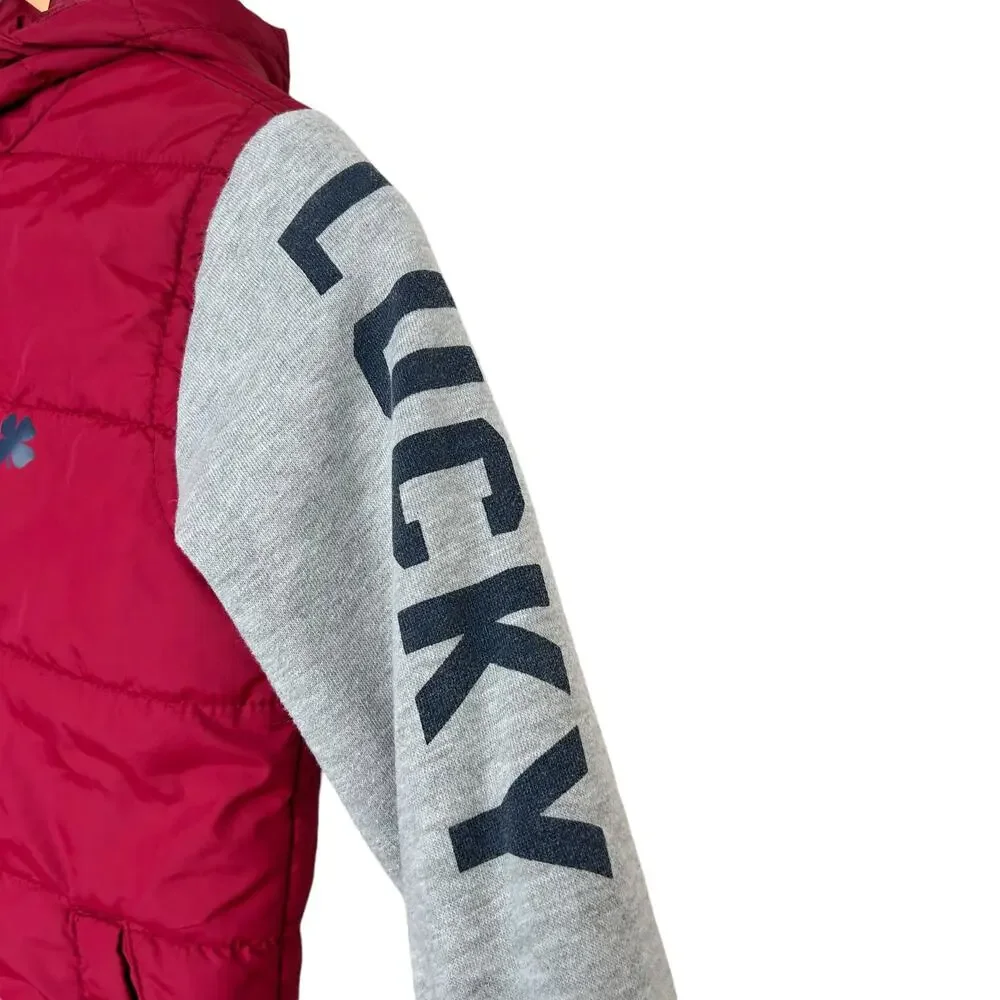 Lucky Brand Red Gray Winter Jacket Sz 6 Boys
